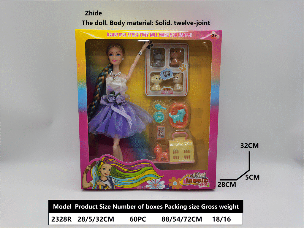 11.5 Fashion Princess doll matching: bath accessories for cat and dog team